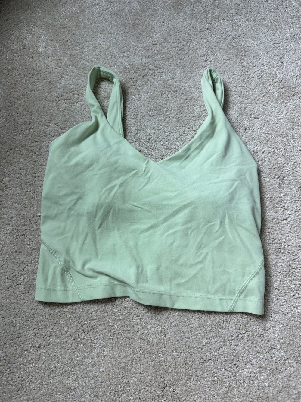 lululemon athletica Light Mint Green V-Neck Cropped Tank